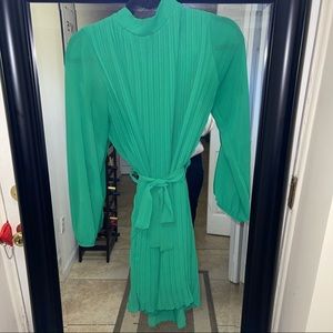 Italian Pleated tie waist dress
